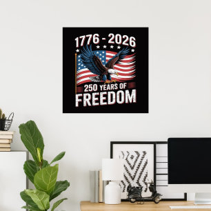 Poster 250 Anos 1776 2026 250º 4 de Julho