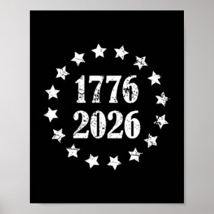 Poster 250 anos 1776-2026 250º aniversário, 4 de julho