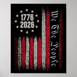 Poster 250 Anos 1776 2026 250º Aniversário Bandeira EUA N