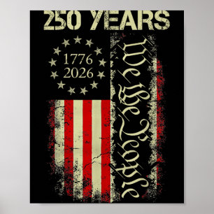 Poster 250 Anos 1776-2026 250º Aniversário Bandeira EUA P