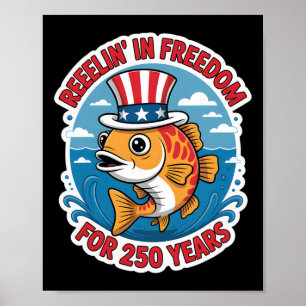 Poster 250 Anos 1776-2026 250º Aniversário Pesca _1