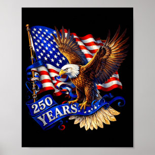 Poster 250 anos 1776 2026 aniversário eua para homens mul