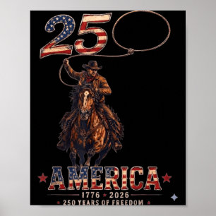 Poster 250 anos américa 1776 2026 cowboy 250º