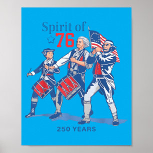 Poster 250 Anos América 250º Aniversário 1776-2026 4º