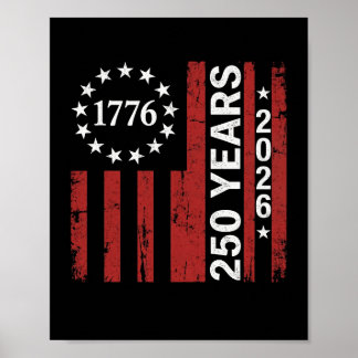 Poster 250 Anos América Aniversário 250º Independência