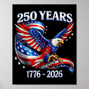 Poster 250 Anos Americano 1776 2026 250º Aniversário EUA