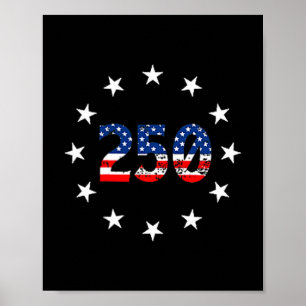 Poster 250 anos americano aniversário de 250 anos da band