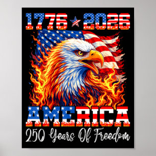 Poster 250 Anos Americanos 1776 2026 Águia de Aniversário