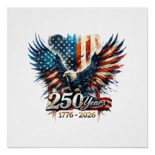 Póster 250 Anos Aniversário da América 250º Independência