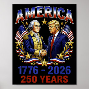 Poster 250 Anos Aniversário da América 250º Trump