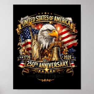 Poster 250 Anos Aniversário da América Independência 250º