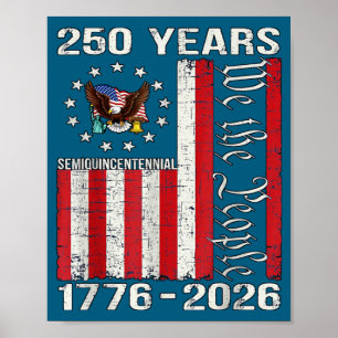 Poster 250 Anos aniversário de 250 anos americano eua ban