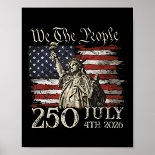 Poster 250 Anos Bandeira Americana 250º Aniversário EUA