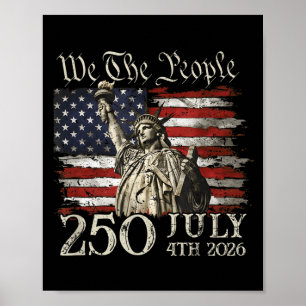 Poster 250 Anos Bandeira EUA 250º Aniversário América 4º