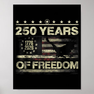 Poster 250 Anos Bandeira EUA 250º Aniversário América 4º