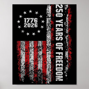 Poster 250 Anos da América dominada 1776 2026 Bandeira