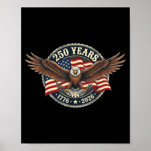 Poster 250 Anos de Aniversário Americano 1776-2026 Águia