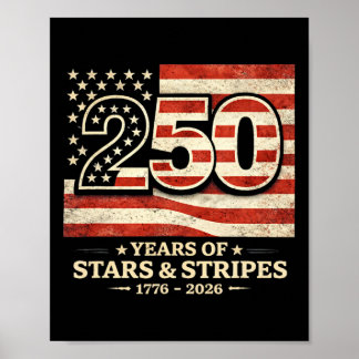 Poster 250 Anos de Aniversário Americano América 250 EUA 