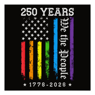 Póster 250 Anos de Aniversário de 250 anos dos EUA LGBT P