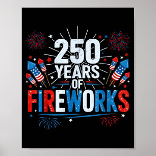Poster 250 anos de fogos de artifício 1776-2026 semiquinc