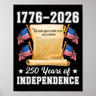 Poster 250 Anos De Independência Americana 1776 2026 Us D