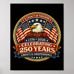 Poster 250 Anos de Liberdade 1776 2026 Águia Americana 25