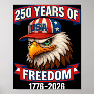 Poster 250 Anos De Liberdade 1776 2026 Ld Eagle 250º Aniv