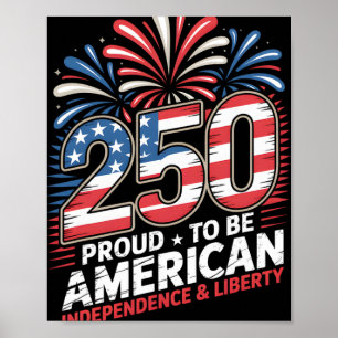 Poster 250 Anos De Liberdade Americano 1776–2026 Patrióti