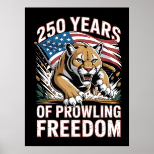 Poster 250 Anos de Puma da Liberdade Andando à Espera Art