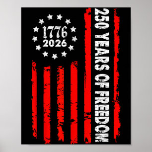 Poster 250 Anos EUA 1776-2026 250º Aniversário América 4º