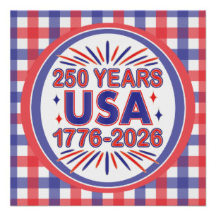 Póster 250 Anos EUA   1776-2026 Semiquincentenário