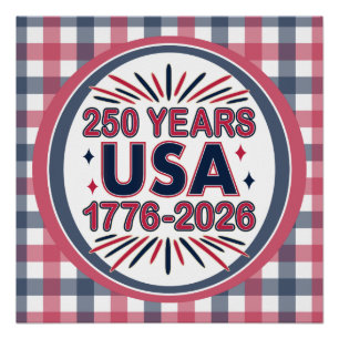 Póster 250 Anos EUA   1776-2026 Semiquincentenário