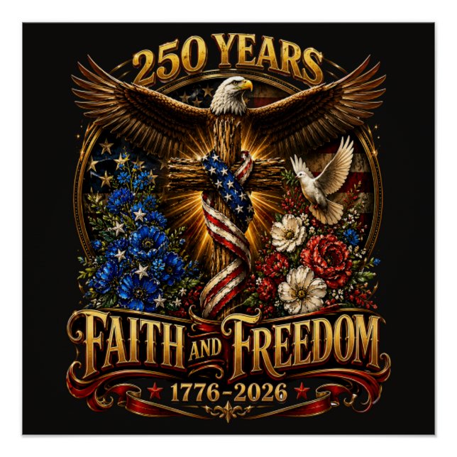 Póster 250 Anos Fé E Liberdade América (Frente)