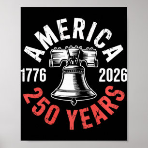 Poster 250 Anos Sino da Liberdade 1776-2026 EUA Patriota
