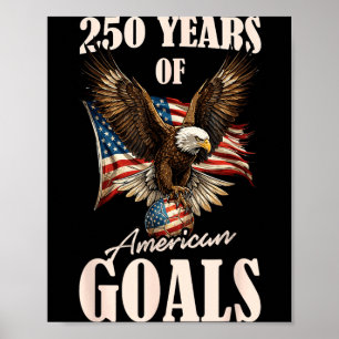 Poster 250 Anos Usa Futebol Águia Aniversário 250º 4º