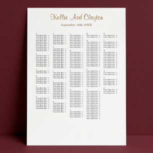 Poster 250+ Carta de Assentos de Casamento Simples