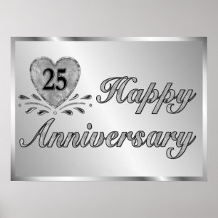 Poster - 25 - Aniversário - Prata