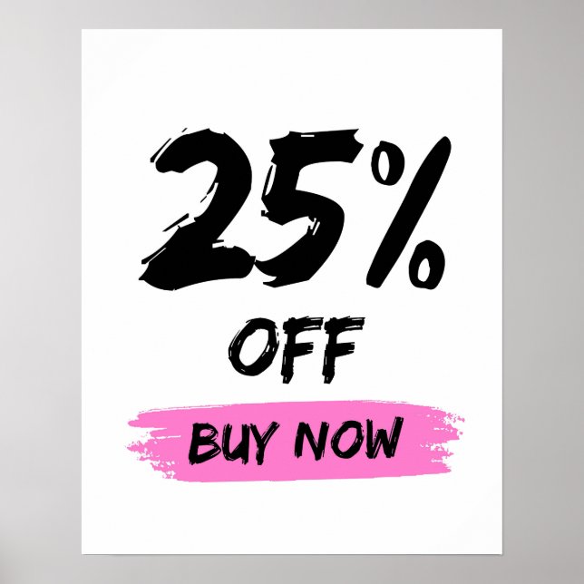 Poster 25% de Sinal de Venda, Grande Venda Boutique (Frente)