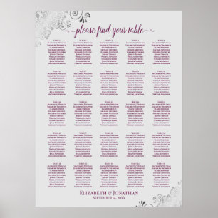 Poster 25 Gabinete de Mesa no Gráfico de Casamento de Ci
