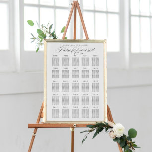 Poster 25 Gráfico de assentos de Mesa Encontre sua caligr