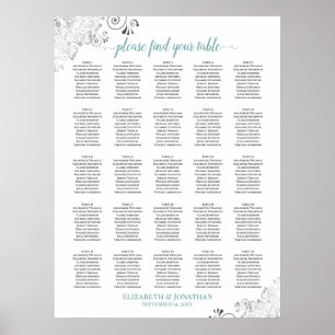 Poster 25 Gráfico de Sentados de Casamento Legado de Mes