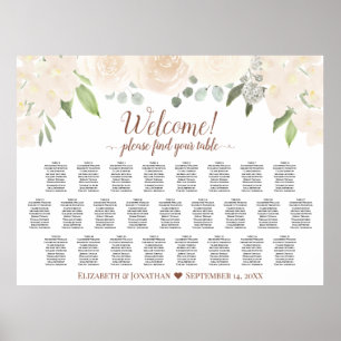 Poster 25 Mesa Bege Pêssego Pálido Boho Rosas Carta de As