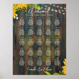 Poster 25 Table Elegant RUSTIC Fall Seating Charts