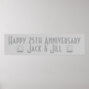 Póster 25o aniversário feliz