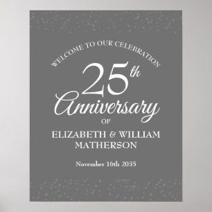 Poster 25th Anniversary Silver Stardust Welcome Sign