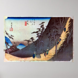 Póster 26. 日坂宿, 広重 Nissaka-juku, Hiroshige, Uki