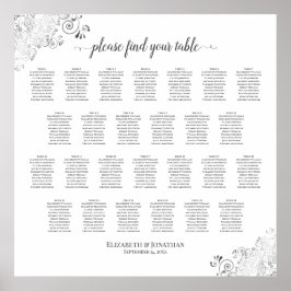 Poster 26 Gráfico de Casamento de Mesa Prata