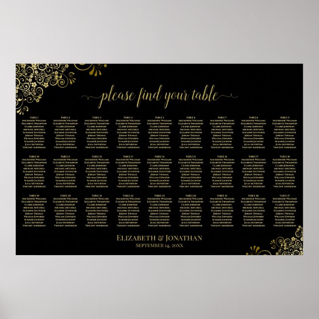 Poster 27 Gráfico de Assentos de Casamento de Mesa Amigos (Frente)