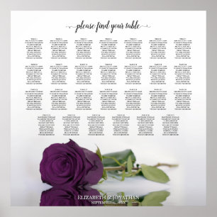 Poster 27 Gráfico de Casamento de Mesa Plum Purple Rosa