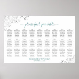Poster 27 Mesa Carta de Assentos de Casamento com Renda B